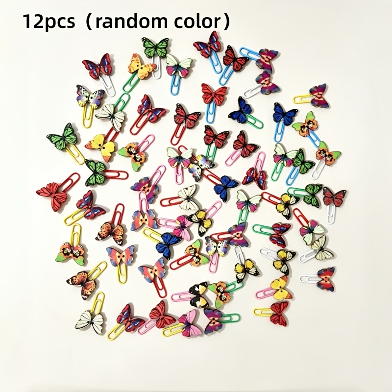 TEMU 12pcs Shaped Paper Clips - Suitable For Documents, Receipts, Bookmarks | Decorative And Practical Office Supplies, For Use On Bulletin Boards |