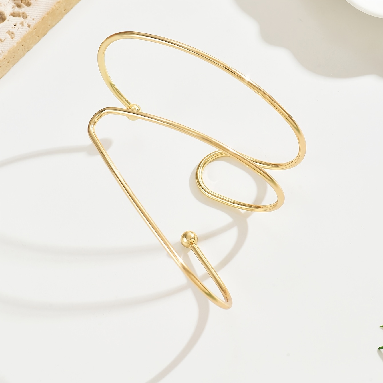 TEMU Bracelet rigide géométrique exagéré minimaliste pour femme, 1 pièce