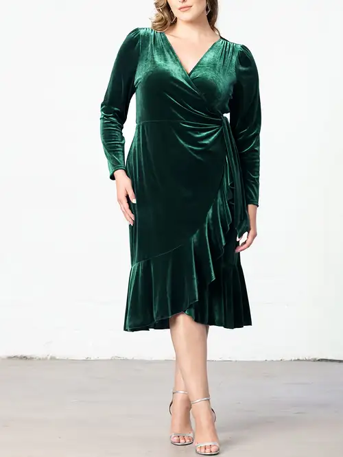 women's plus size velvet dress wrap v neck flared cocktail party dresses long sleeve semi formal mini dress - women' clothing - Temu women's plus size velvet dress wrap v neck flared cocktail party dresses long sleeve semi formal mini dress - women' clothing - Temu