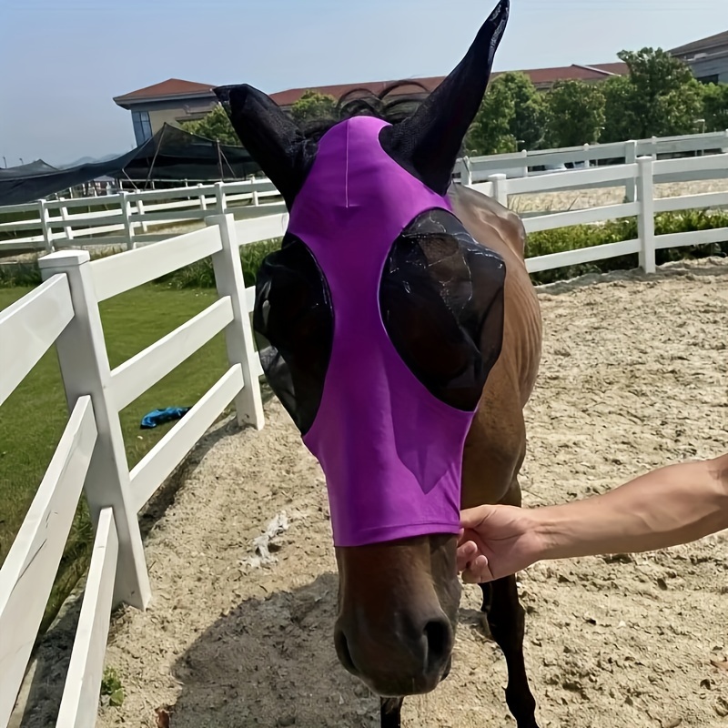 

1pc New Breathable Horse Mask With Eye Cover To Protect Horses From Mosquito And Fly Bites
