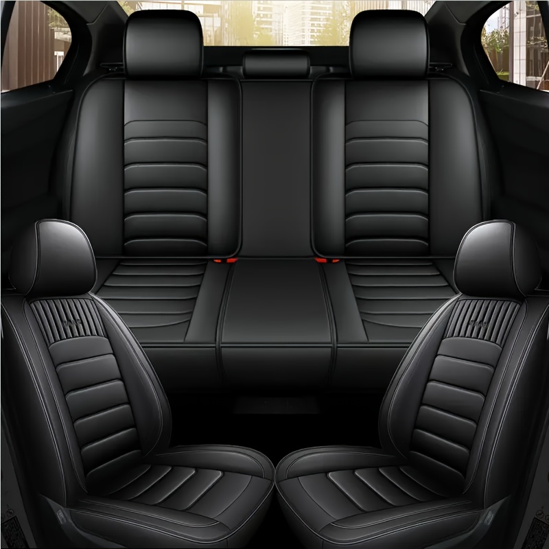 TEMU 5-seat Universal Car Seat Cushion Set, Made Of Full Pu Leather, In 4 Colors, Featuring A Simple And Comfortable Design, Suitable For Five-seater