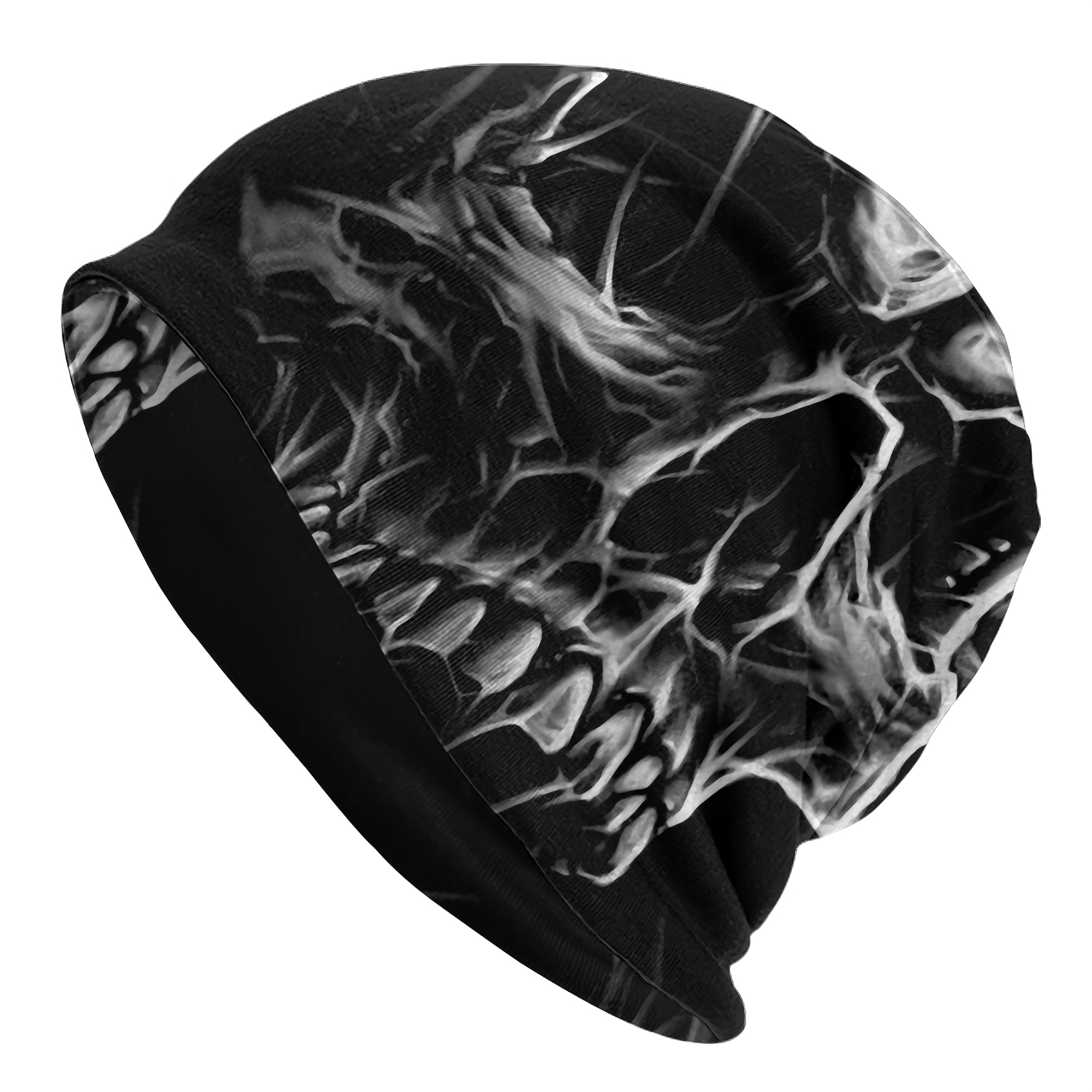 1pc Gothic Skull Bonnet Hats Men' Thin Windproof Skullies Beanies Hat For Autumn Spring, For Gifts