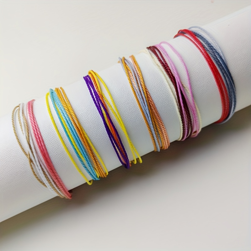 6pcs Colorful Waterproof Wax Cord Braided Bracelets-Adjustable Lightweight