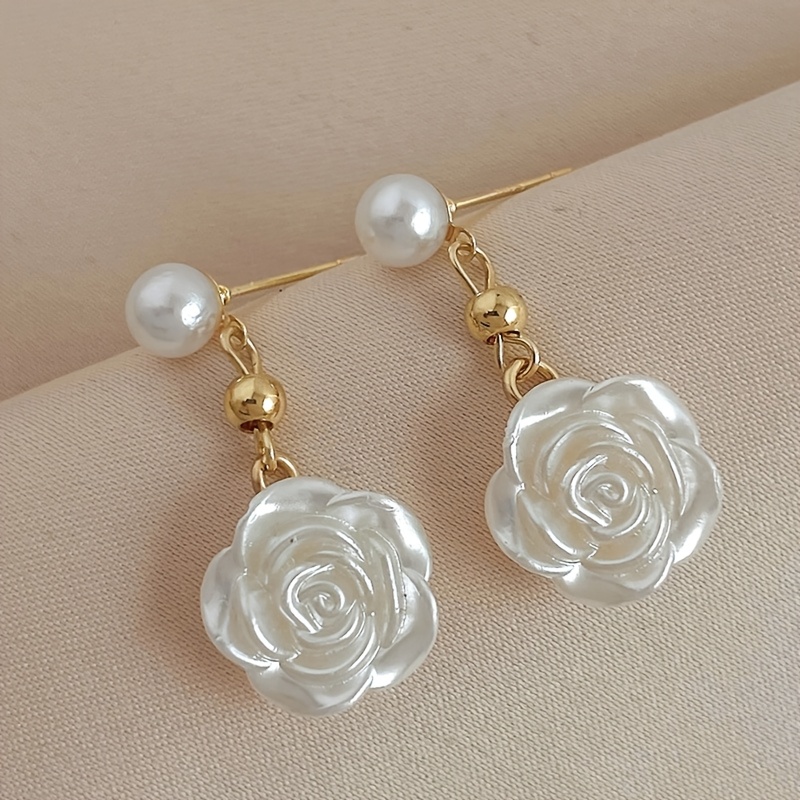 Women's Classic Metal Double-Layer Rose Petal Earrings