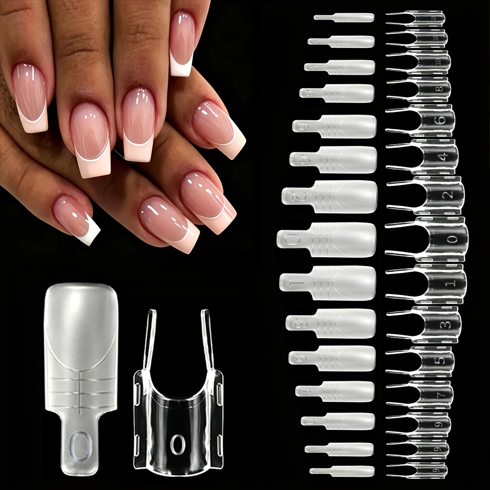 TEMU 120pcs Rocket Sandwich New Short Square Semi-matte Semi-transparent Nail Lengthening Tool, Short Square, With Added , Suitable For Home Nail