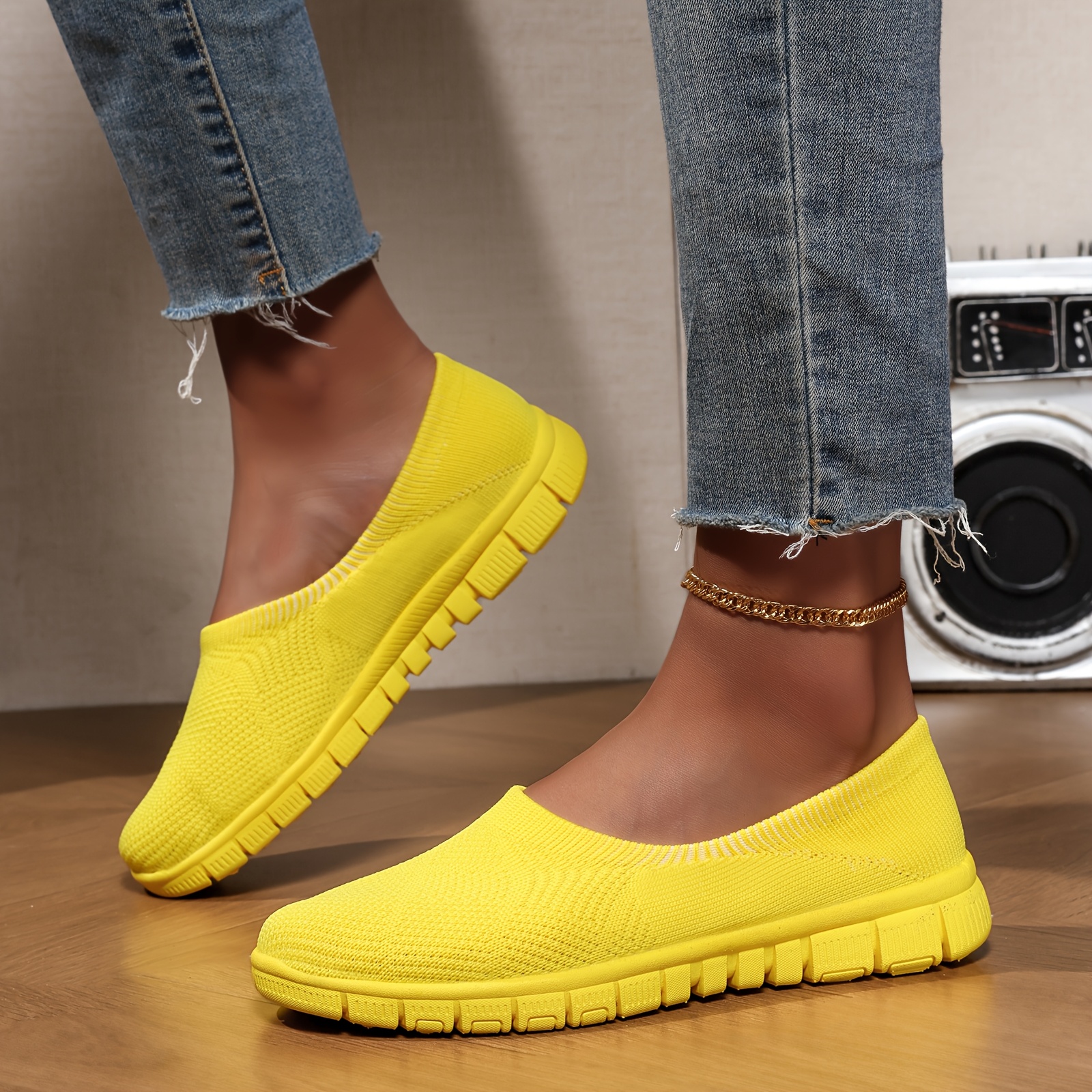 zapatillas casuales mujer amarillas parte Temu Ecuador