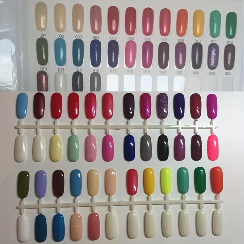 

Tkgoes 120pcs Round Shape Nail Polish Display Table, Nail Color Chart With Stickers, Uv/gel Capsule Tips Shelf, Unscented, For Nail Art And Retail