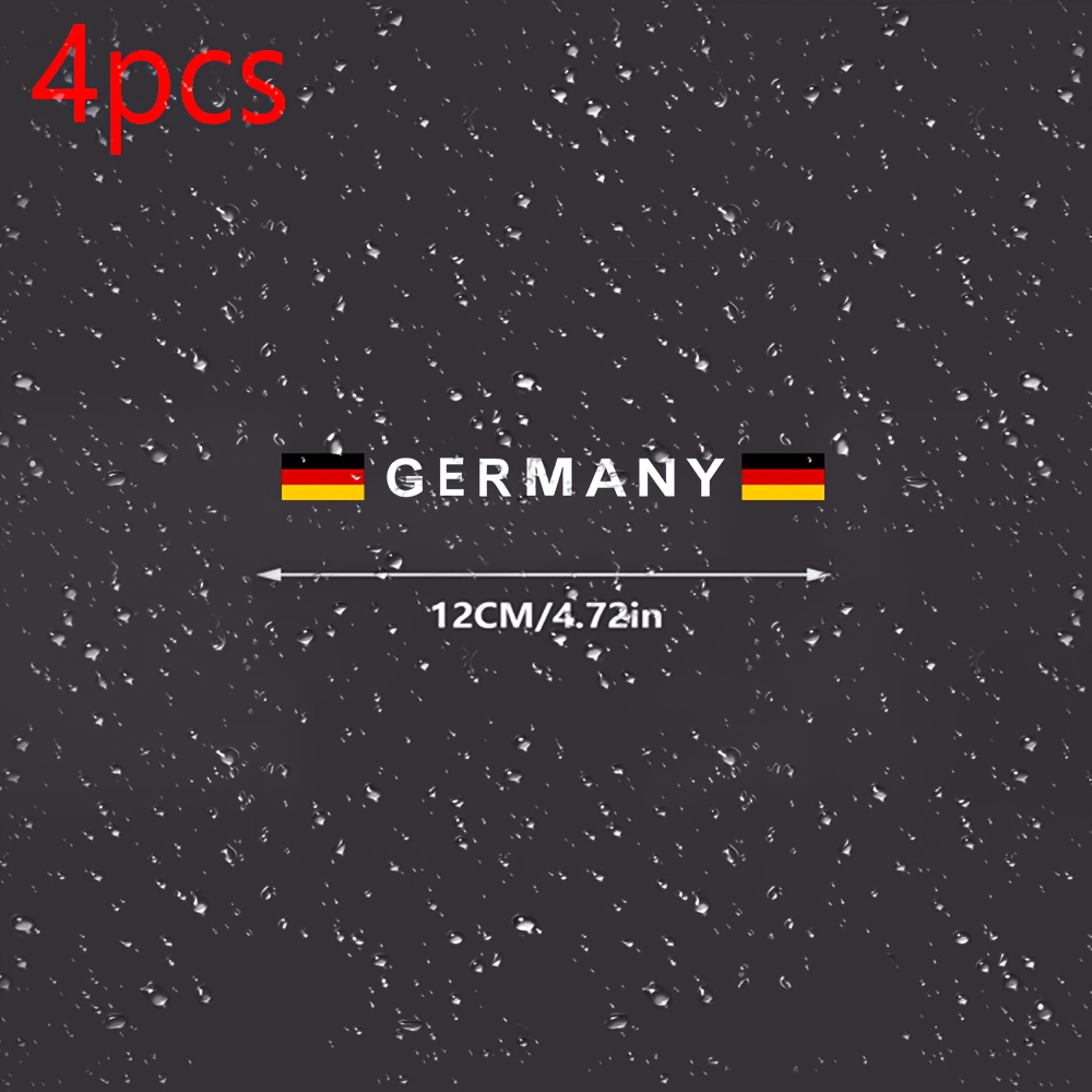 4pcs German Flag Suitable For Cars And Motorcycles, Shiny , Disposable Design, Rear Wheel, Sporty Exterior Decoration Stickers