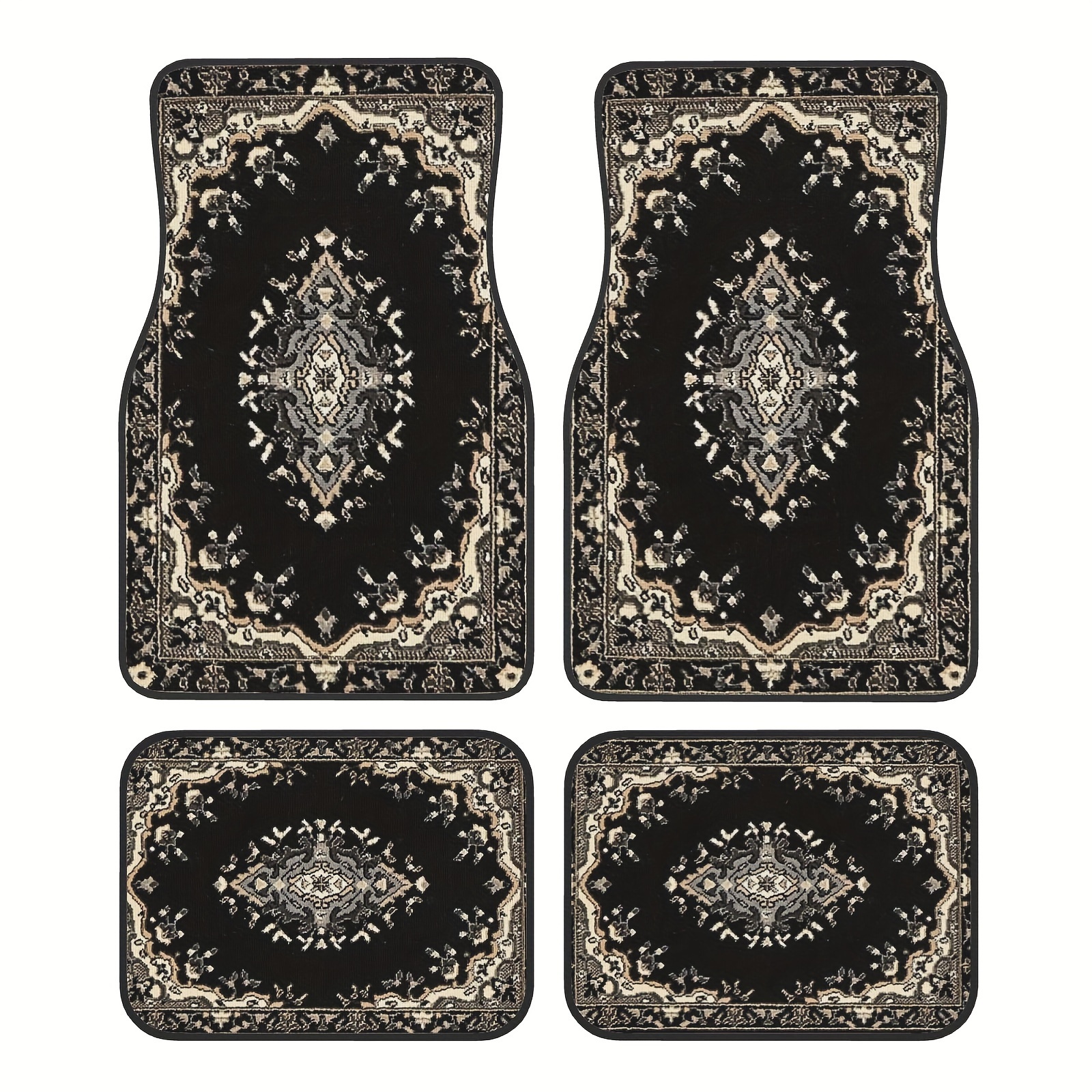 TEMU 4pcs Vintage European Pattern Printed Car Floor Mats, Universal Car Mats For , Suitable For Cars, Suvs, Christmas Gifts For Men And Women, Car
