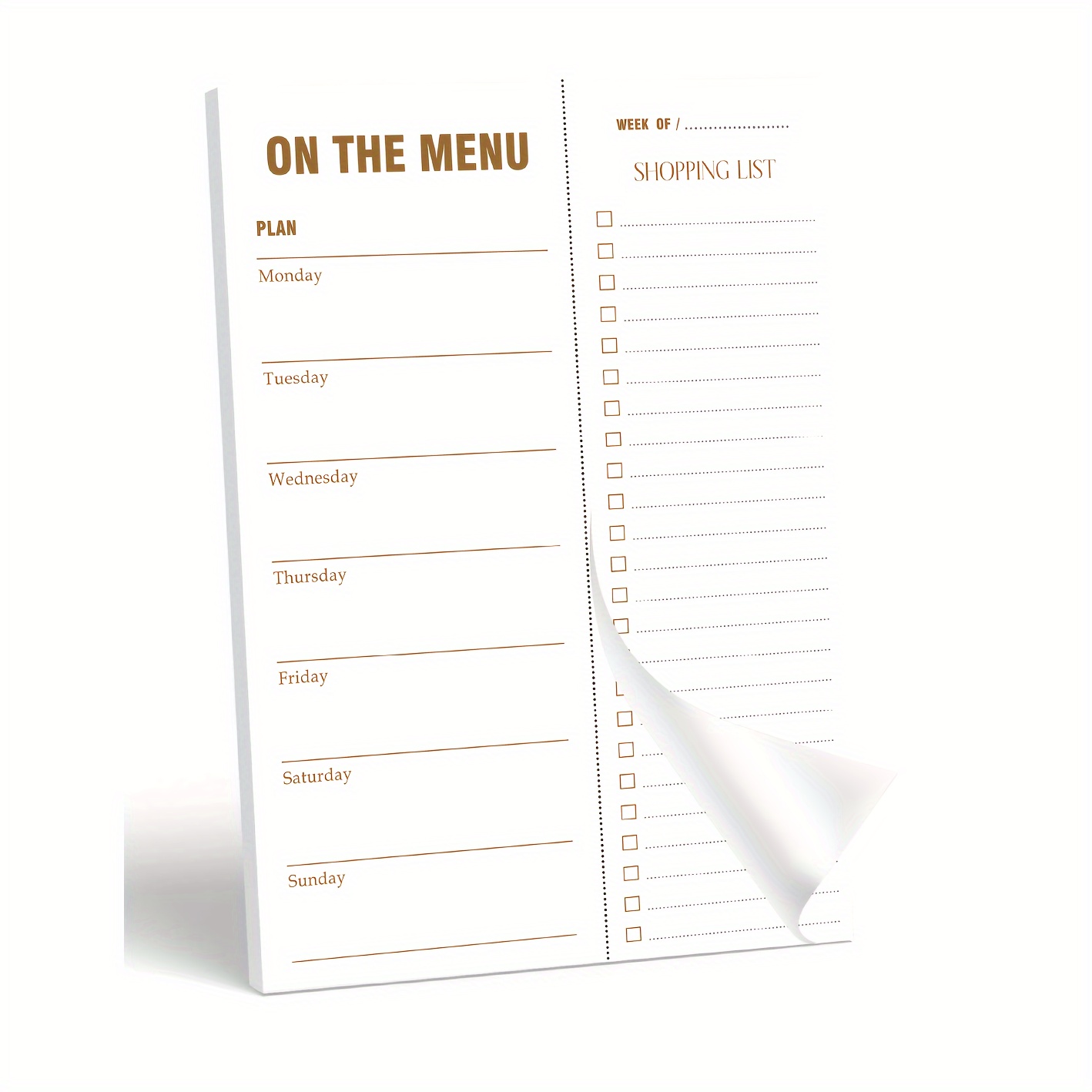 

1pc Large Size Meal Planning Pad - Weekly Meal Planner And Grocery List With Tear Off Shopping List & Fridge Magnet - Family Dinner Menu & Meal Prep Plan - 8.27'' X 11.7'' 21cm X 28.5cm -52 Sheets
