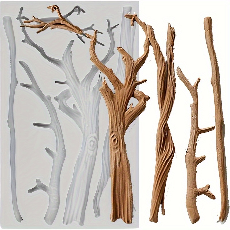 

Premium Tree Branch Silicone Mold - Lead-free, Heat Resistant (-40°c To 230°c), Perfect For Cake Decorating, Fondant, Cupcake Toppers, Chocolate & Polymer Clay Crafts