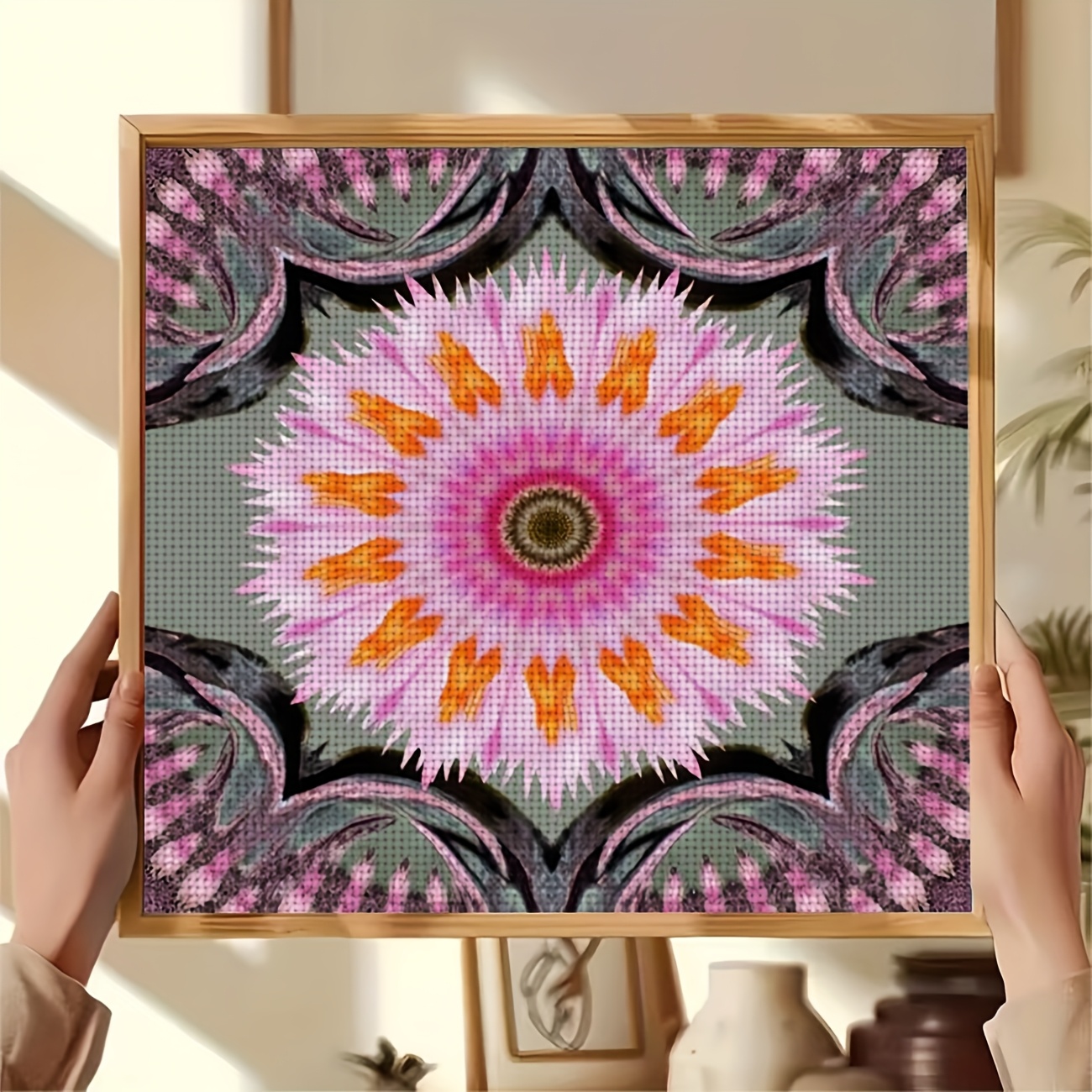 Cross-Stitch Kit, Colorful Flower Design Unframed