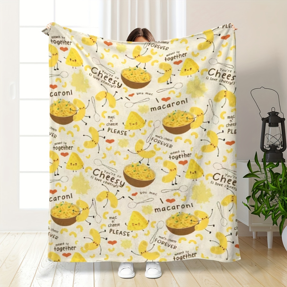 

Contemporary & Cheese Themed Throw Blanket - Soft Polyester Knit Fabric, , Cozy Flannel, Ideal For Bed, Sofa, Chair - Perfect Gift For Food Enthusiasts, Unisex