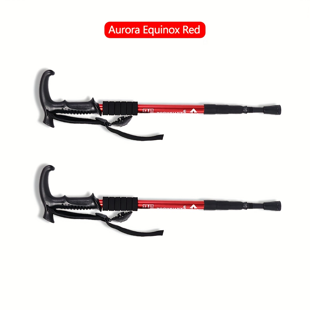 TEMU 2pcs Adjustable Aluminum Alloy Hiking Poles, Alloy 4 Section Hiking Poles | Anti Slip And Shock-absorbing | Hiking/ Snow Walking [each Ultra