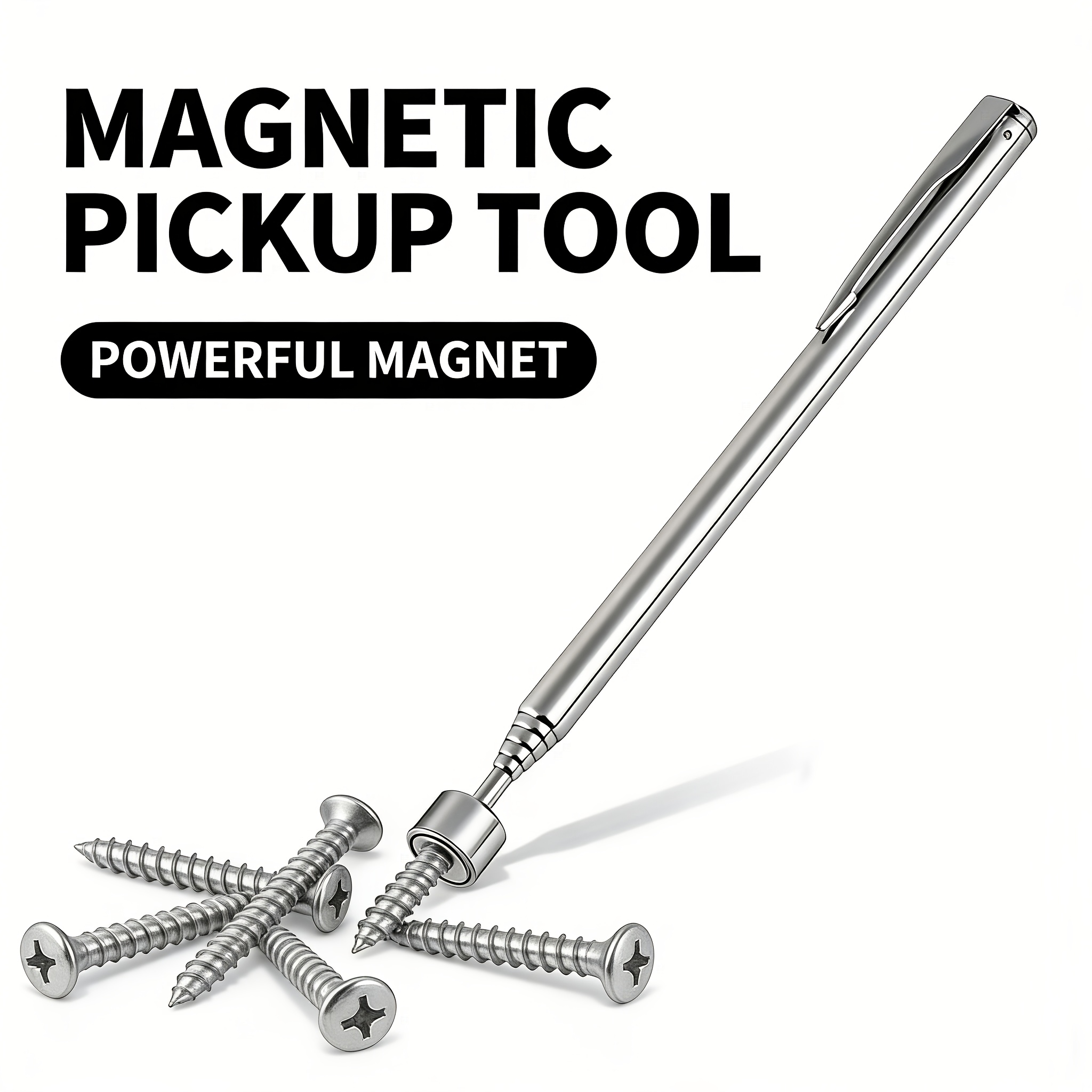 3 in 1 stainless steel telescopic magnetic pickup tool manual iron suction rod 10     suitable for   areas no batteries required ideal for car and building repairs   surface sturdy and durable