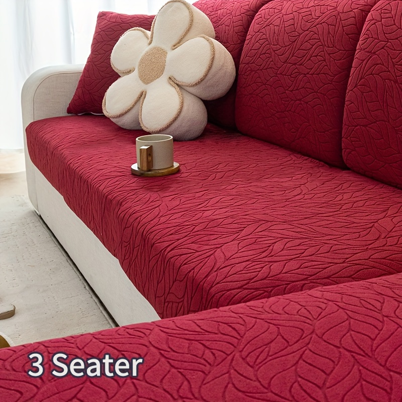 Image of 1pc Jacquard Stretch Sofa Slipcover, Universal, Non-slip Sofa Cover, Couch Cover For Bedroom Living Room, Office Home Decor