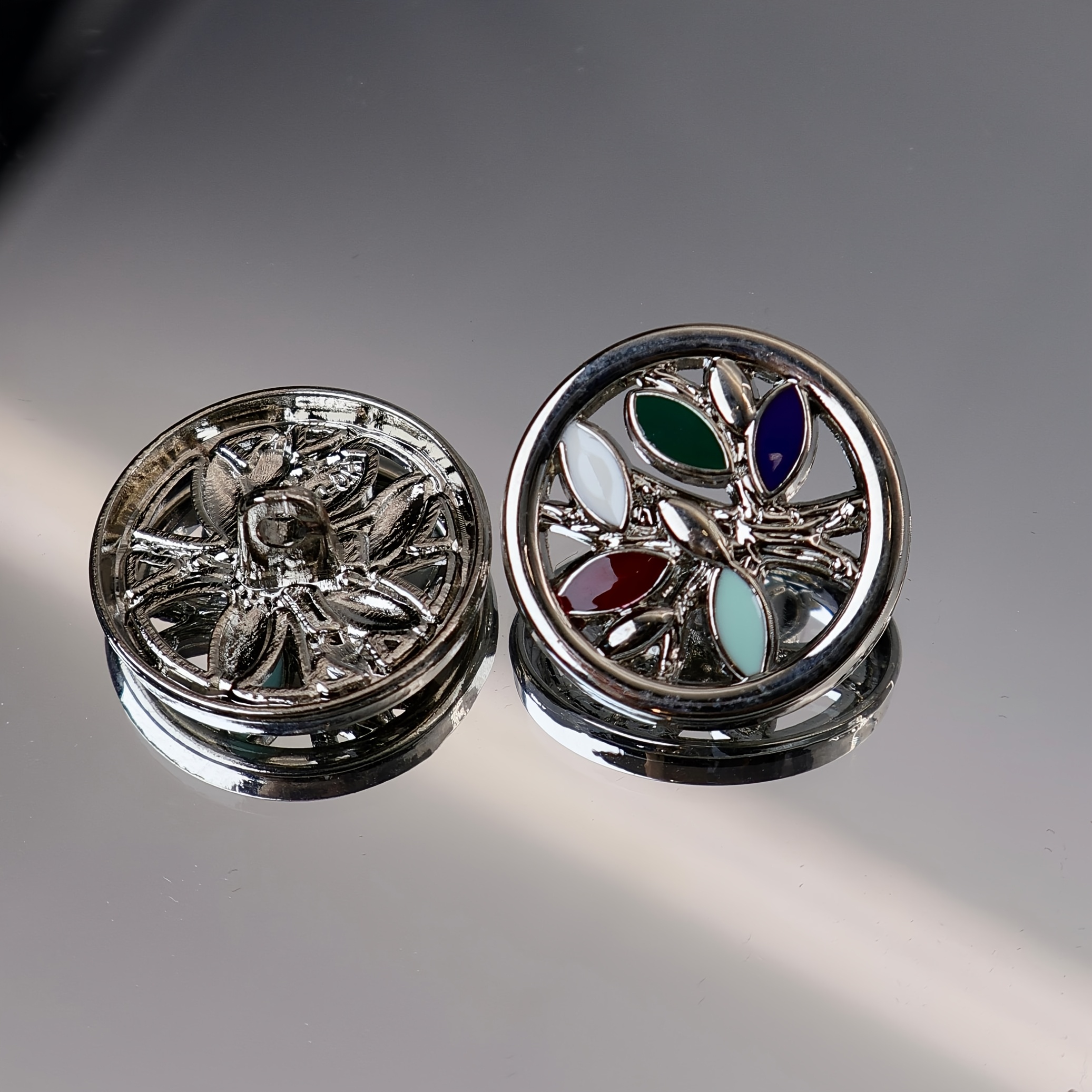 5pcs 20mm Hollow Three-dimensional Petal Drip Glaze Metal Buttons, Suitable For Decoration Of Suit Jackets, Dresses, Sweaters, Etc