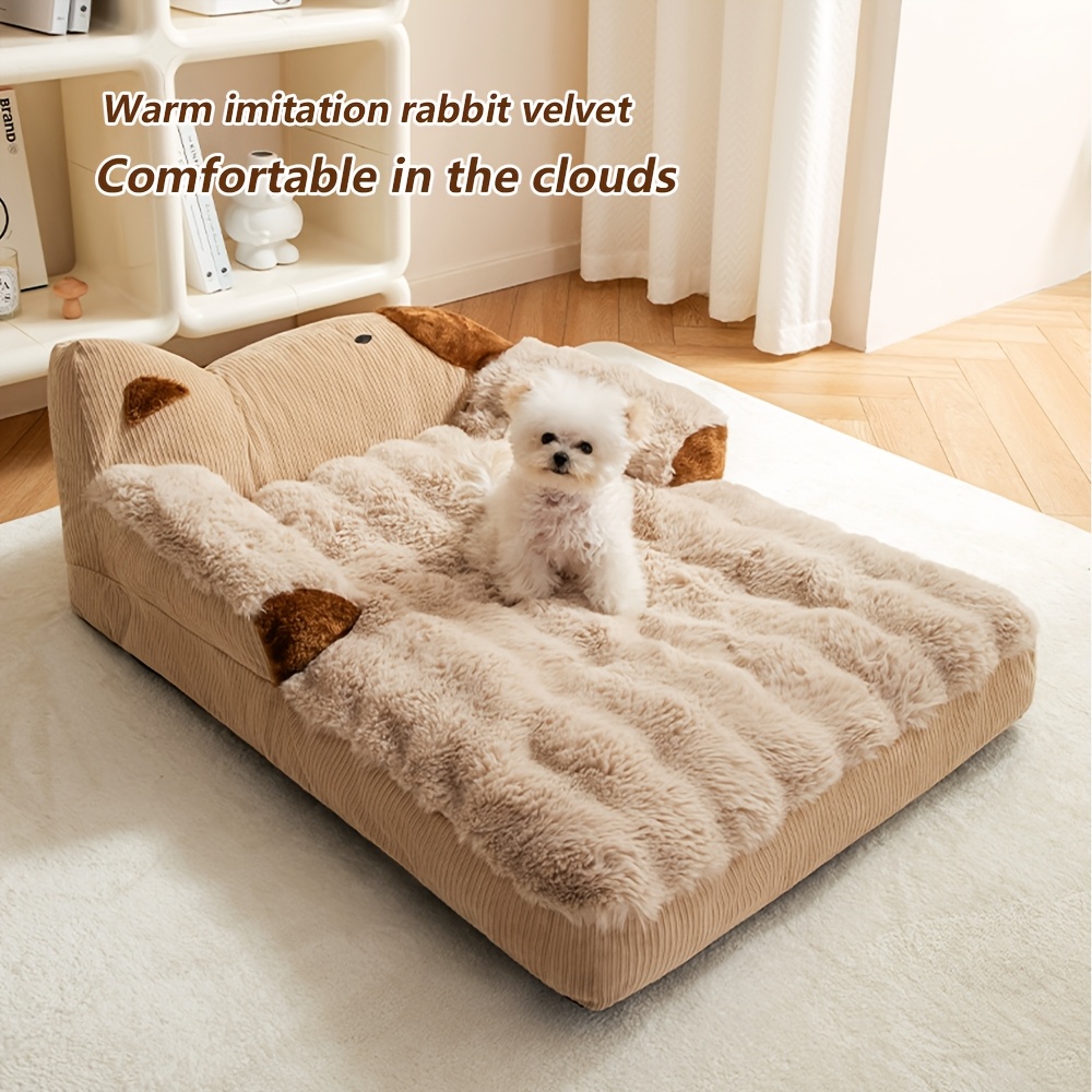 

Sofa Bed With Non-slip Bottom, Washable Nylon Fabric, Detachable And Machine Washable, Soft Calming Lounger For Small To Large Dogs And Cats, Indoor Use