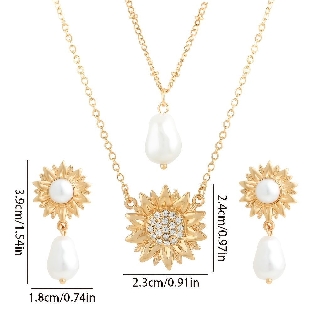 Romantic Sunflower Double-Layer Stackable Jewelry Set
