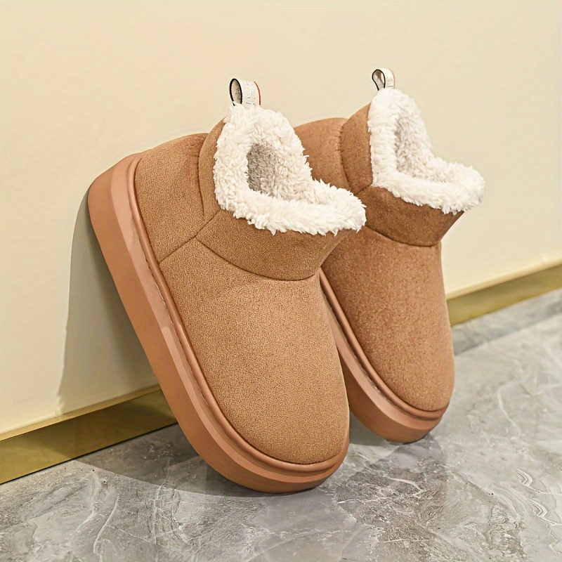 

Cozy Couple's Slippers - Fashion Mid-high Booties With Fleece , Solid Color, , Eva Sole, Fabric Upper/inner/insole - & Outdoor Footwear