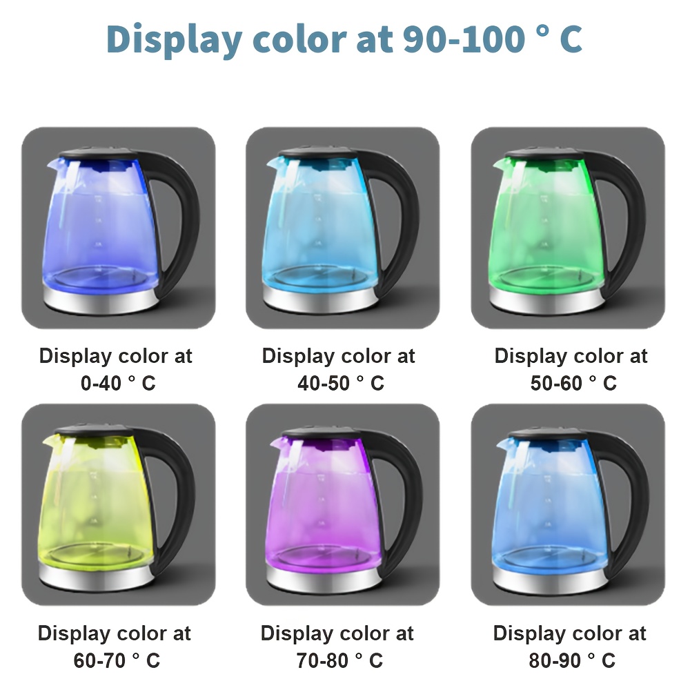 7-Color LED 1.8-Liter Electric Kettle with Automatic Circulation