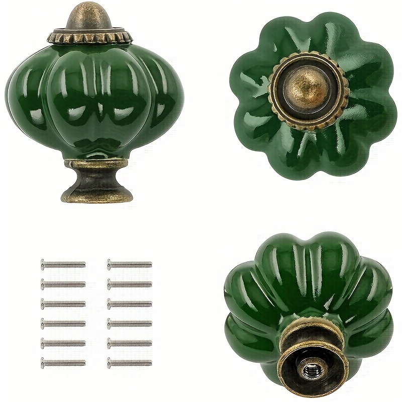 green emerald velvet dress Joyangy 10Pack Ceramic Cabinet Knobs, 1.26Inch/32mm Green Round Drawer Dresser  Knob Pulls Handle with Screws for Kitchen Cupboards, Wardrobes, Children's  Rooms, Bedroom Furniture & Office Desks main image 0
