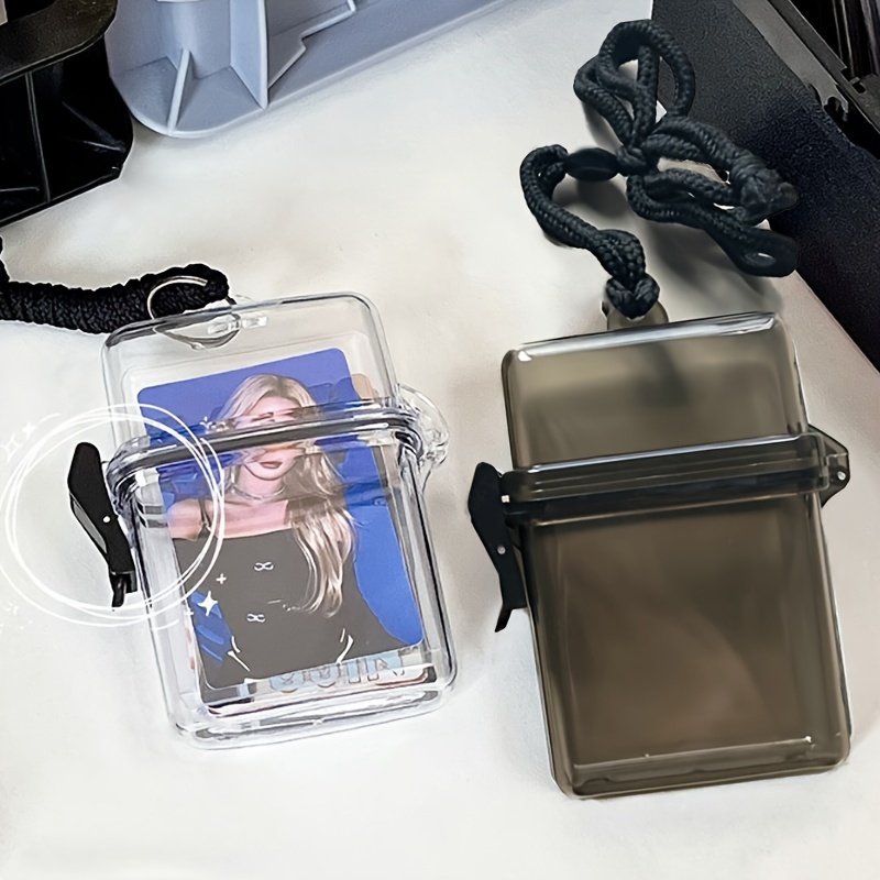 

Minimalist Transparent Waterproof Neck-hanging Storage Box, Office Desktop Small Card Storage Box, Beach Swimming Waterproof Box