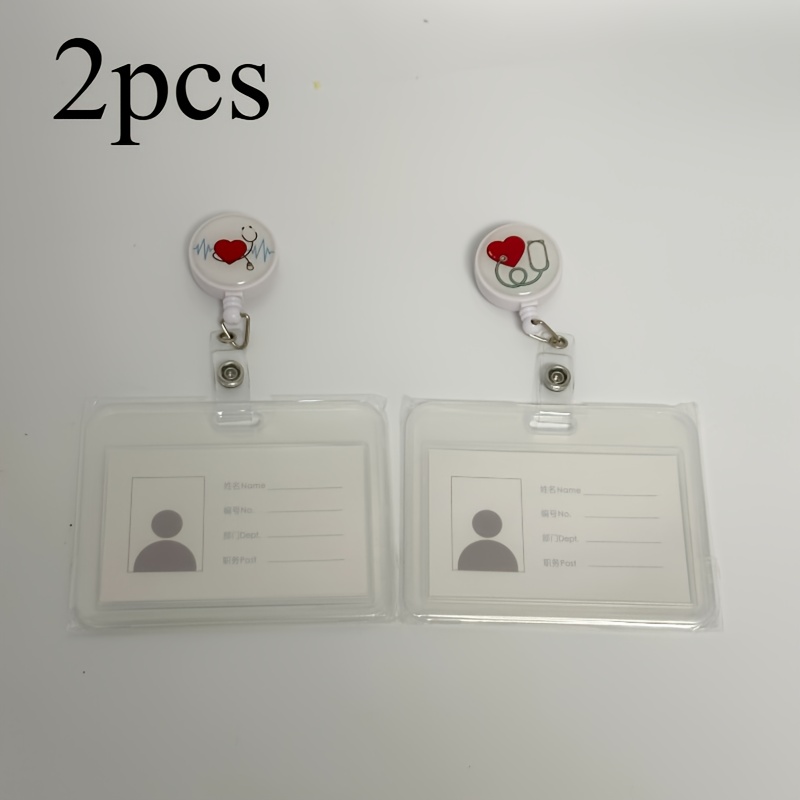 E-shop 2D 2 Stück Arzt Krankenschwester Transparente Abzeichen Kartenhalter Einziehbares Schlüsselband