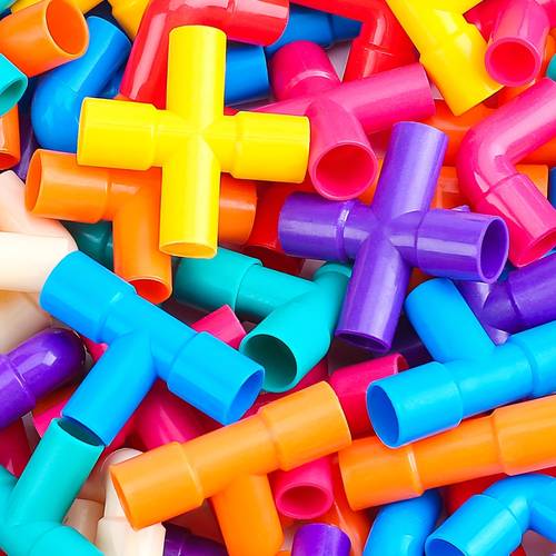 item picture 28 50pcs design pipe building blocks educational toys system learning toys pipe and nozzle and connector structure suitable for children creative back to school party gifts suitable for halloween thanksgiving new year christmas random colors