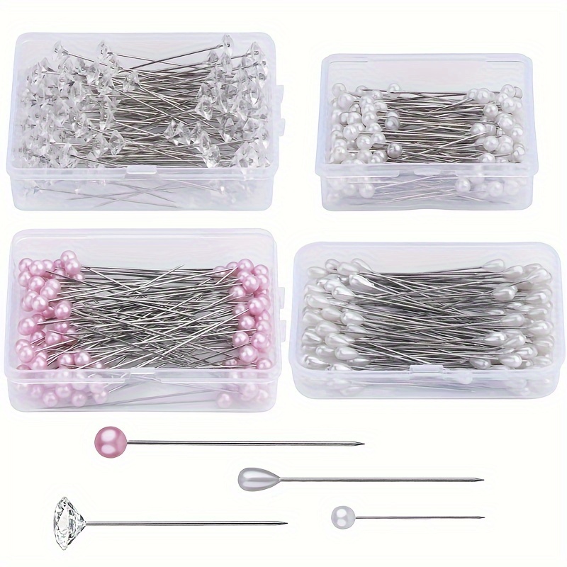 

400pcs Bouquet Pins Corsage Pins, 4 Styles Straight Pins Pearl Head Flower Pins For Diy Decoration, Wedding, Jewelry Flower Decoration