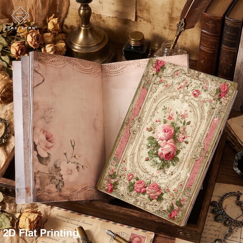 Image of 2d Flat Jai Iman 96 Pages (non-repeating Patterns) A5 Size Notebook With Rustic Beige Paper For Birthday Gift, Hand , Vintage, List Notepad, Stationery Collectors, Social Display, Memo