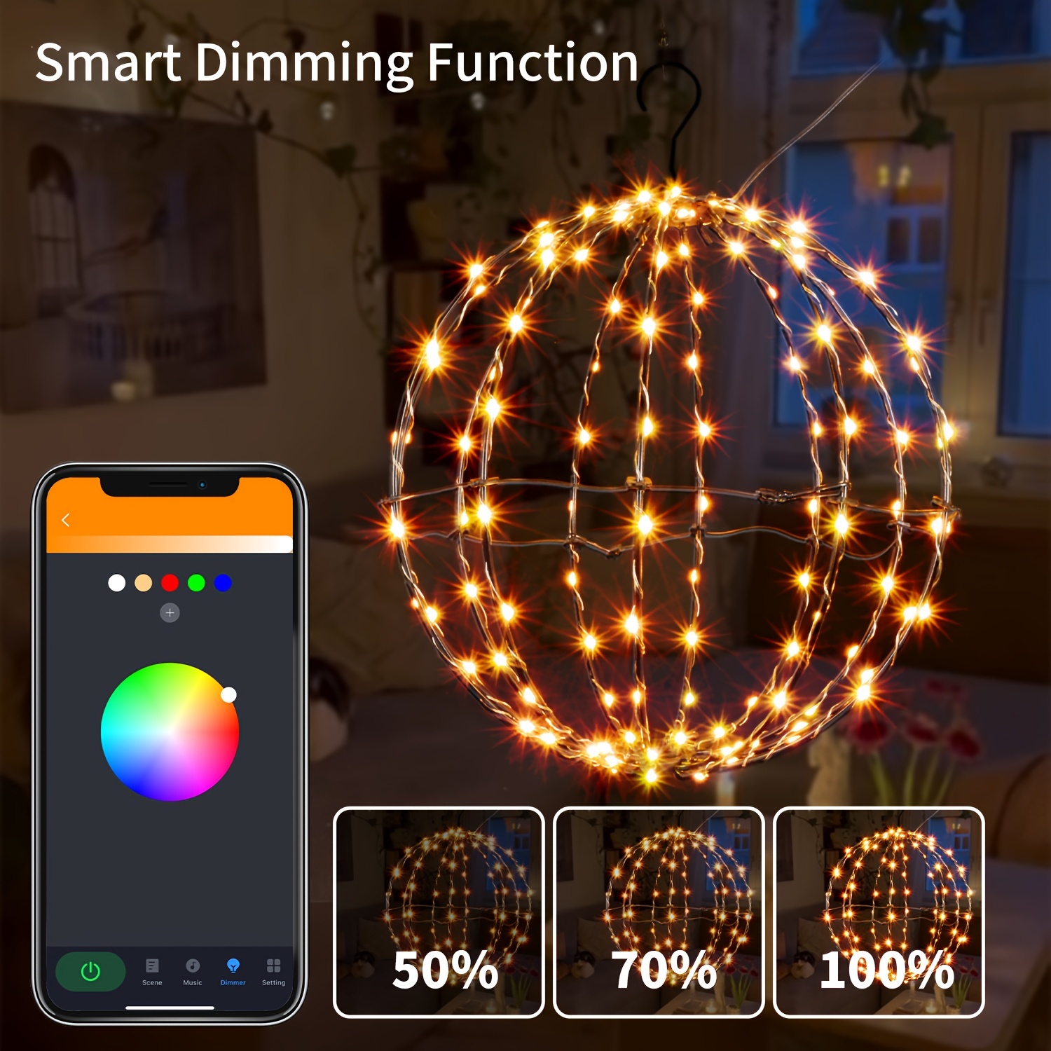 

Christmas Hanging - 12 , 120 Leds, , Usb , No Battery Needed, Decor