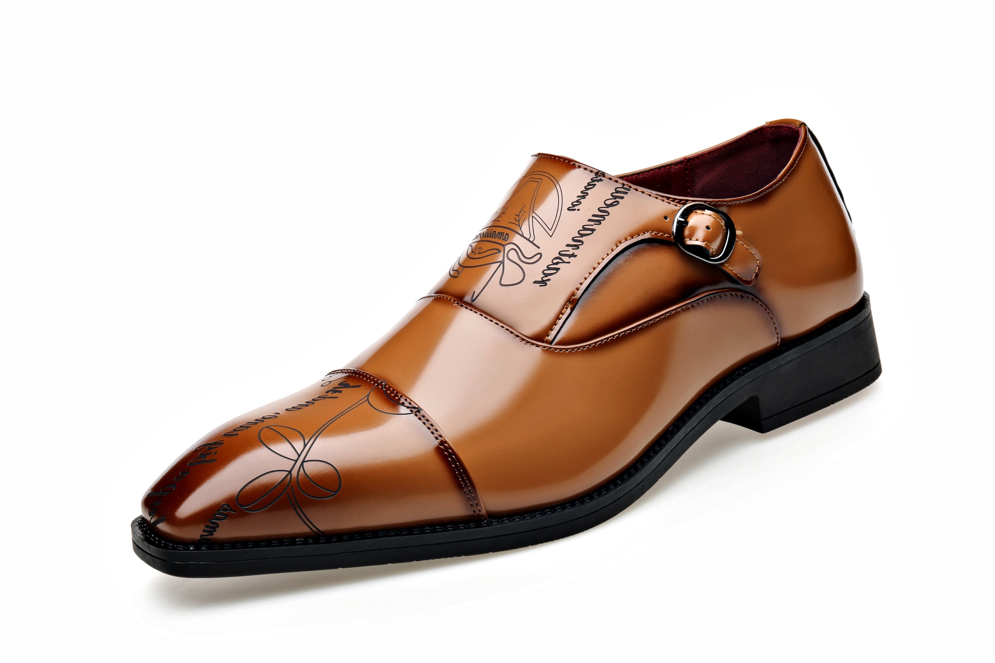 Fashionable Large Size Men'S Casual Shoes with Buckle Design, Beautiful And Elegant, Unique Pattern, Can Be Worn in All Seasons