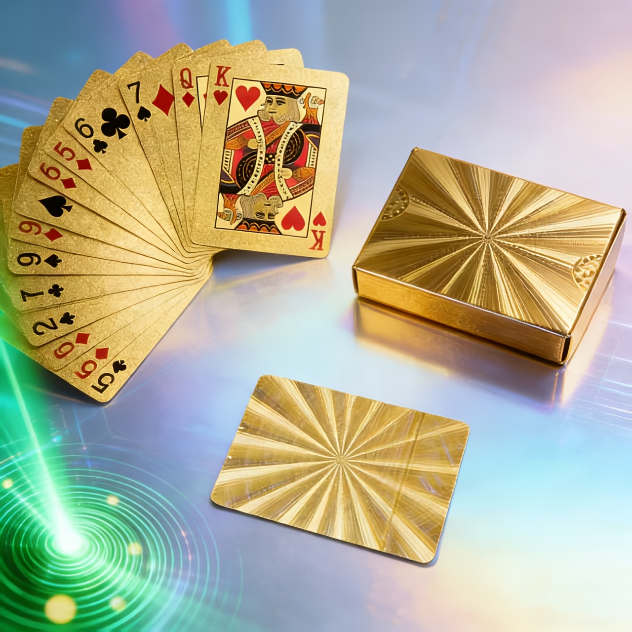 24k gold plated shimmering playing cards handcrafted high - Temu