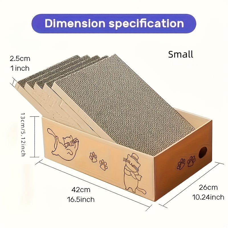 5pcs Cardboard Cat Scratch Board With Box, 5 Large Cat Scratch Boards That , An Indoor Cat Scratch Board Sofa For Cats To Rest And Play