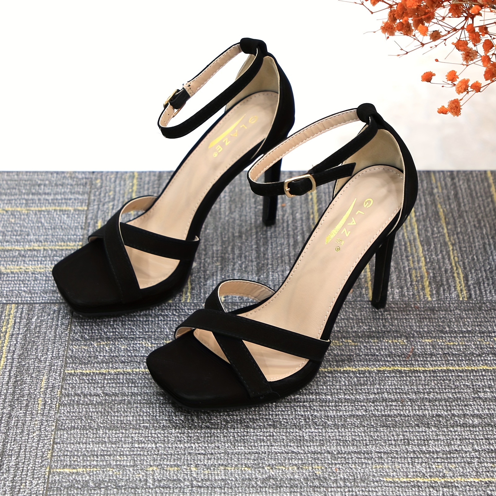 Women'S Chunky High Heel Sandal Strappy Open Toe Ankle Strap Dress Shoes  for Women Bridesmaid Ladies in Wedding Bridal Evening Homecoming Prom, Women