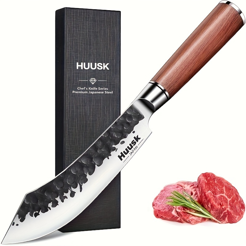 

Knives , Upgraded Japanese Butcher Knife For Meat Cutting 7" Hand Forged Breaking Knife High Carbon Steel Bbq Meat Brisket Caving Knives For Chefs, Butchers, Gift For Dad