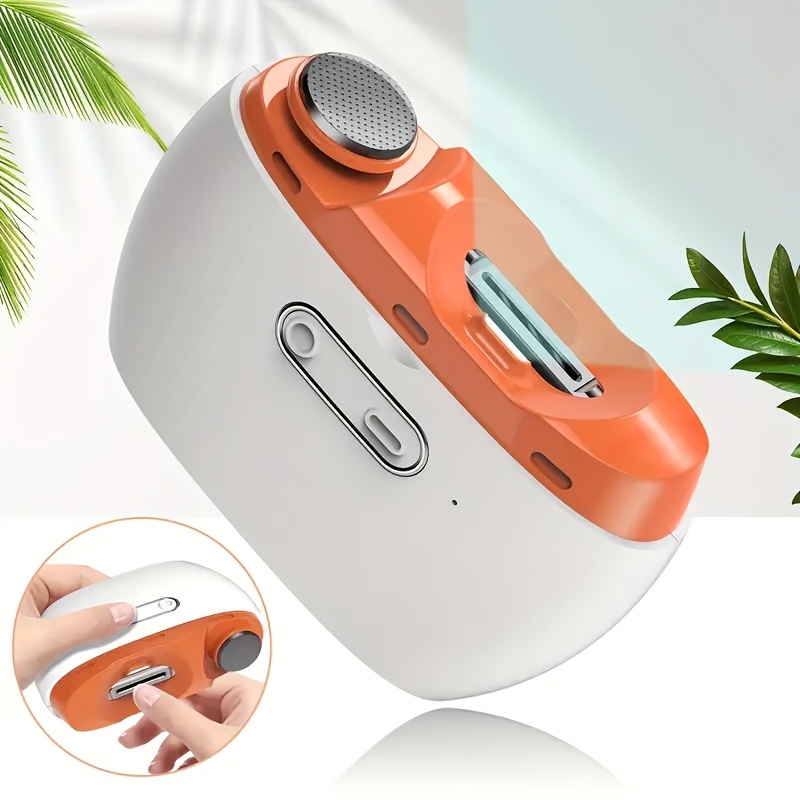 TEMU 2-in-1 Electric Nail Care Kit: Clipper And Polisher With Led Light, 2 , Rechargeable For Home And Travel - Safe, Smooth And Precise Trimming