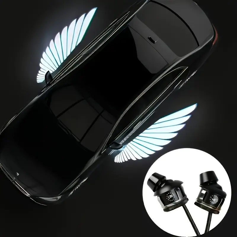 2 pack brand new high definition adjustable angle led lens welcome effect light with turning effect wings flashing 12v room line unlocks the car and automatically lights up suitable for sedans suvs and commercial vehicles without battery details 7