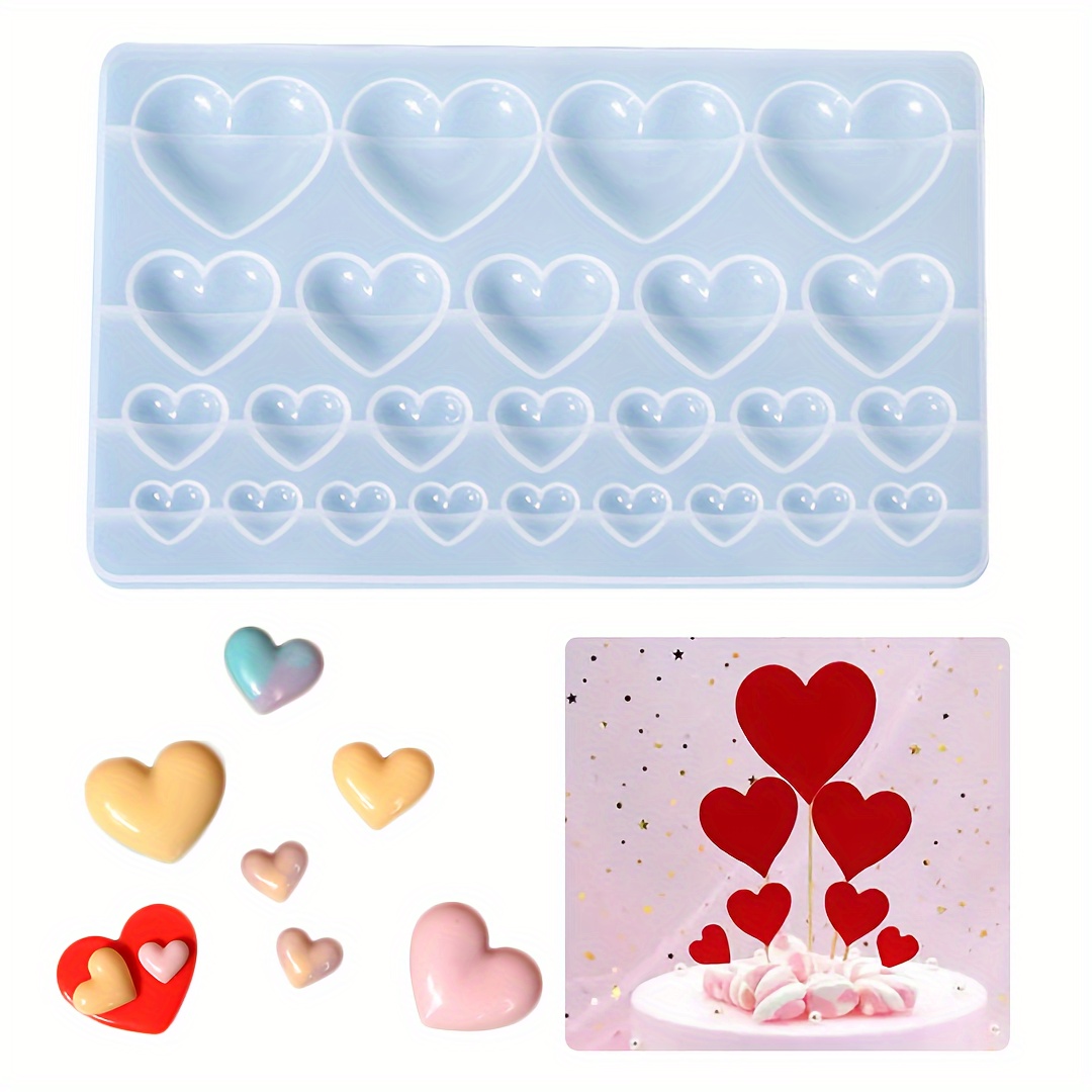 

Heart-shaped Silicone Mold For Jewelry Making - Mixed Sizes, Perfect For Earrings & Craft Projects
