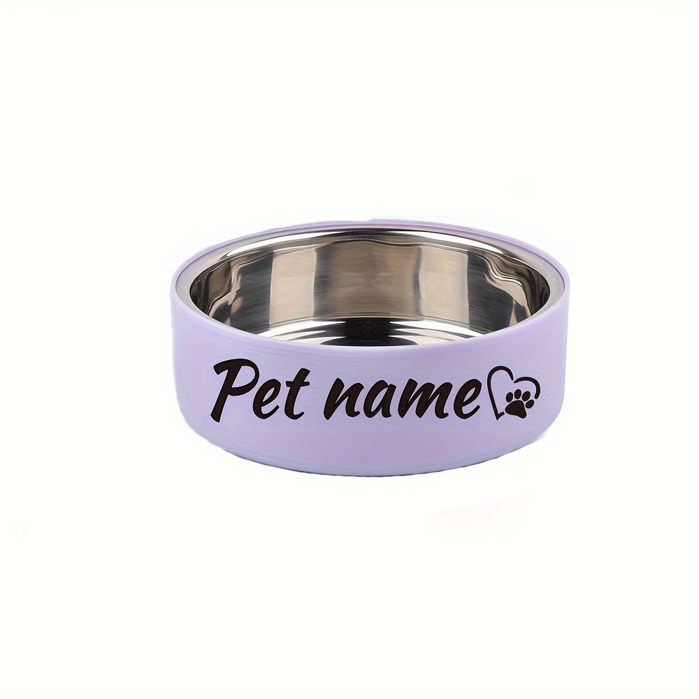 TEMU Personalized Stainless Bowl, Pet Bowl With Name Cat Water Bowl, Suitable For Small And Medium Dog Food And Water Feeding Bowl. Is Non-slip, Safe