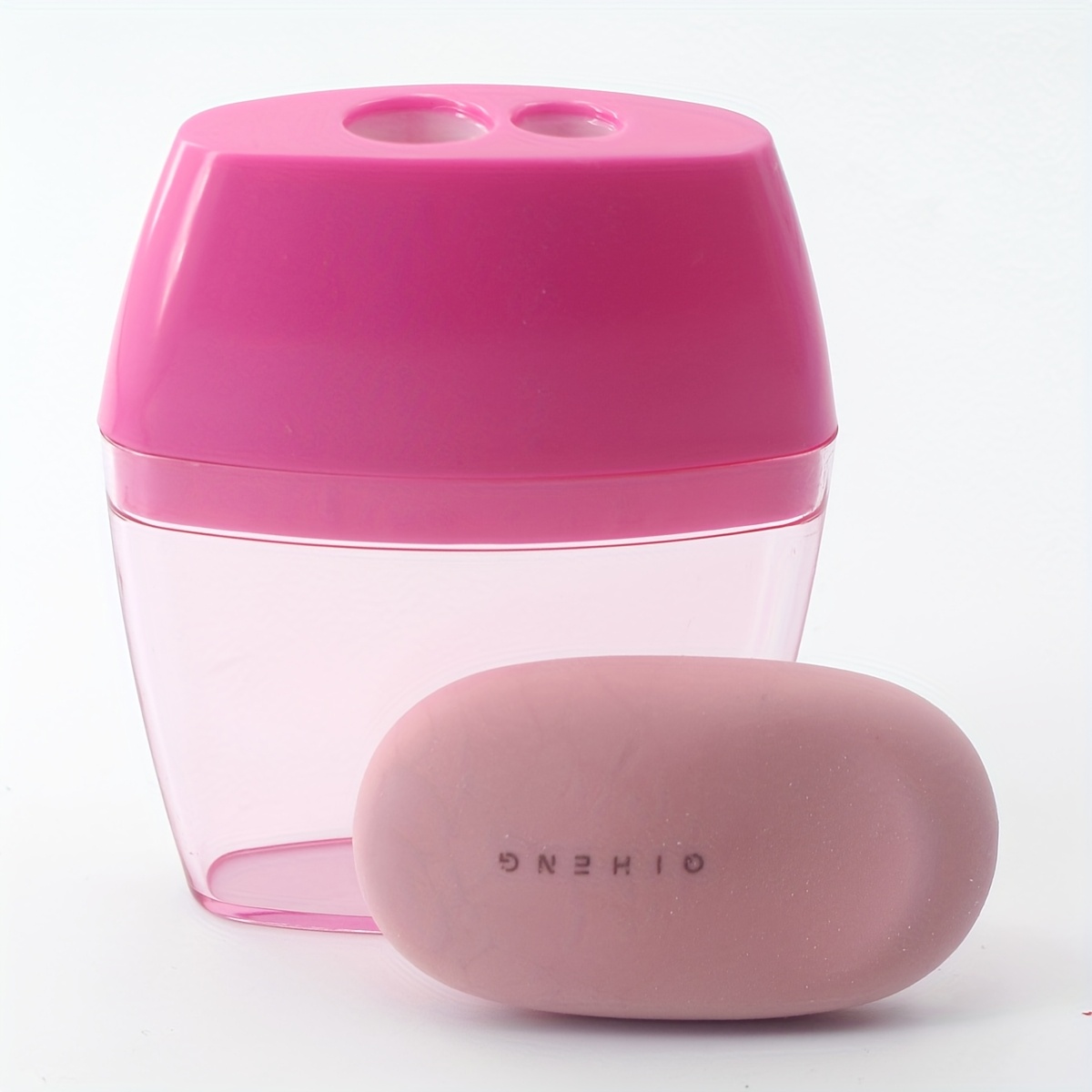 2pcs/set Eraser Pencil Sharpener Set, Cute Oval Eraser Ideal For Daily Use, Black Friday Christmas Halloween Gifts