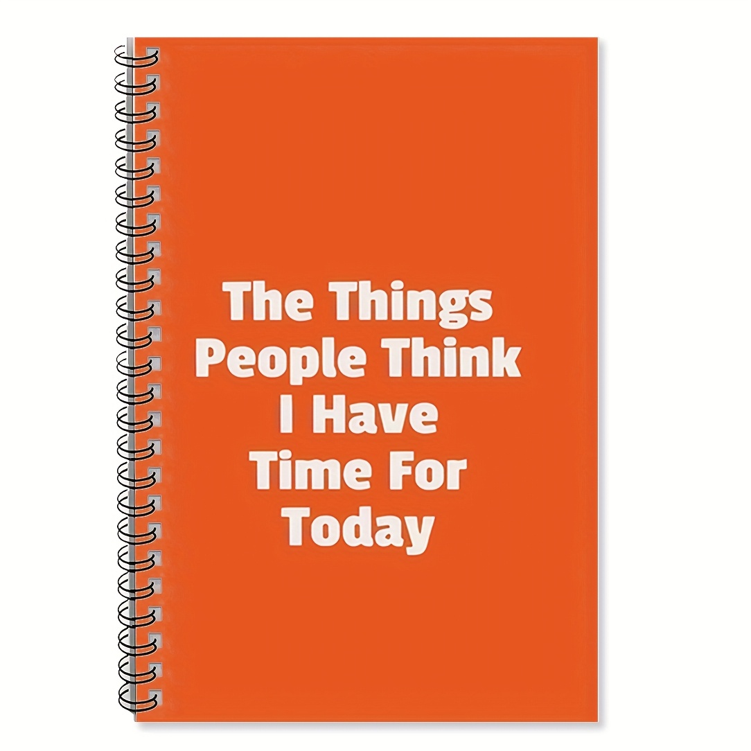 TEMU 1 Humorous Design "things I " Themed Notebook - Orange And White Spiral Notebook, Suitable For Daily Planning, Meeting Notes - Fun Gift For ,