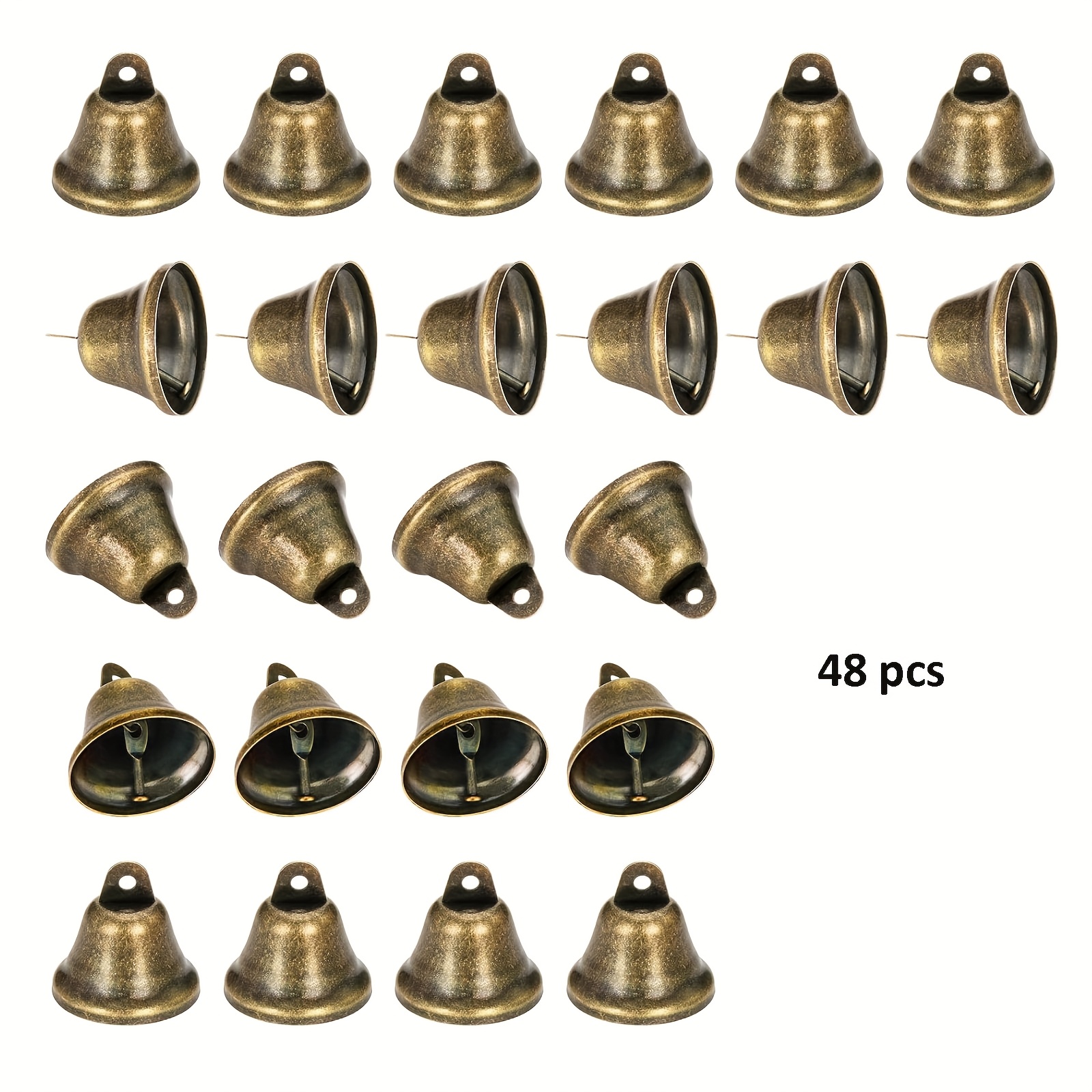 Image of 24pcs 48pcs Craft Bells Jingle Bells Christmas Vintage Bells 38mm Small Bells For Wind Chimes Housebreaking Making Dog Potty Training Doorbell Wedding Decor Favor Crafts Christmas Tree