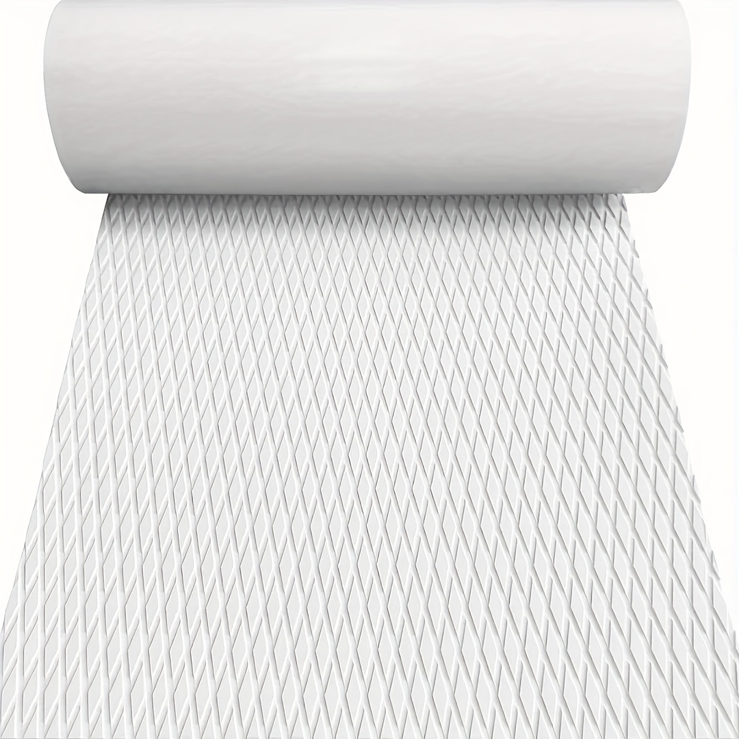 TEMU High-quality Eva Foam Boat Deck Mat, Self-adhesive White Small Rhombus Carpet, Suitable For Rv Yacht , Surfboard And Kayak, Boat Flooring, White