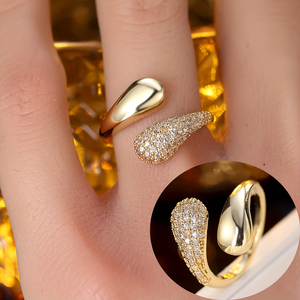 Women's Double-Sided Open Ring, Stylish and Elegant