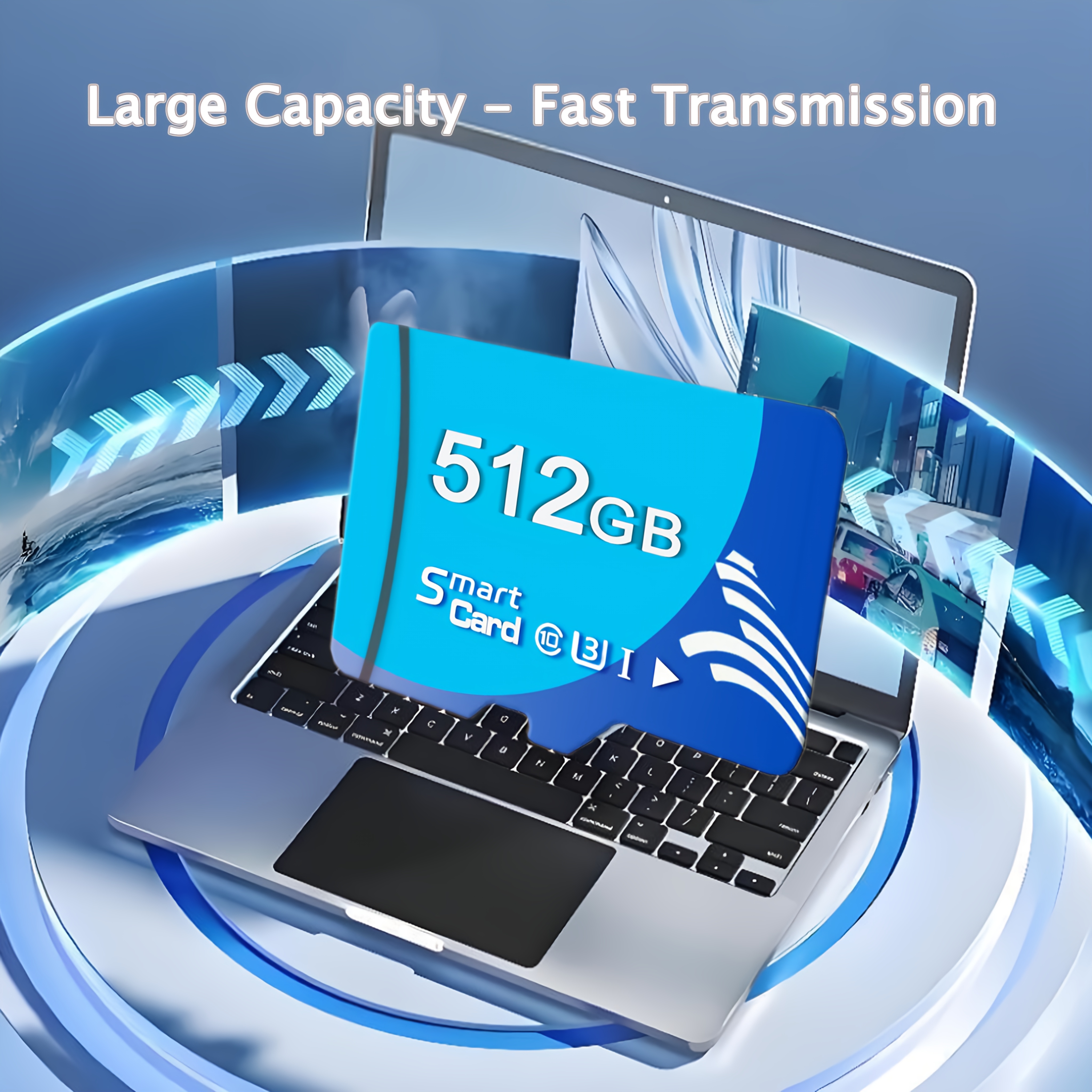 High-Speed 128GB/256GB/512GB TF Card - Class 10 UHS-I, Shockproof & Durable, Compatible with Smartphones, Cameras, Drones, Laptops, MP3/MP4 Players, Recorders, and More, Versatile Data Transfer, Sleek Design, Reliable Performance, Multimedia Storage