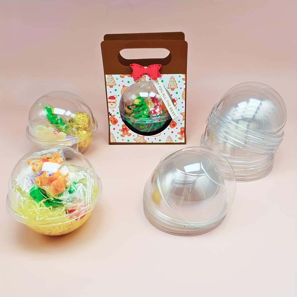 

Alinacutle 10- 10cm Boules en plastique DIY , Conteneurs creux transparents , de fête et célébrations - anglais, Matériau en plastique