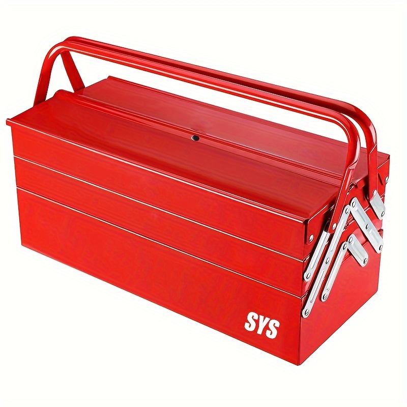 TEMU Metal Tool Boxpersonal, Portable Metal Tool Box, 3 Layers And 5 Trays Large Hand Carry Tool Organizer, Heavy Duty Tool Case With Dividers