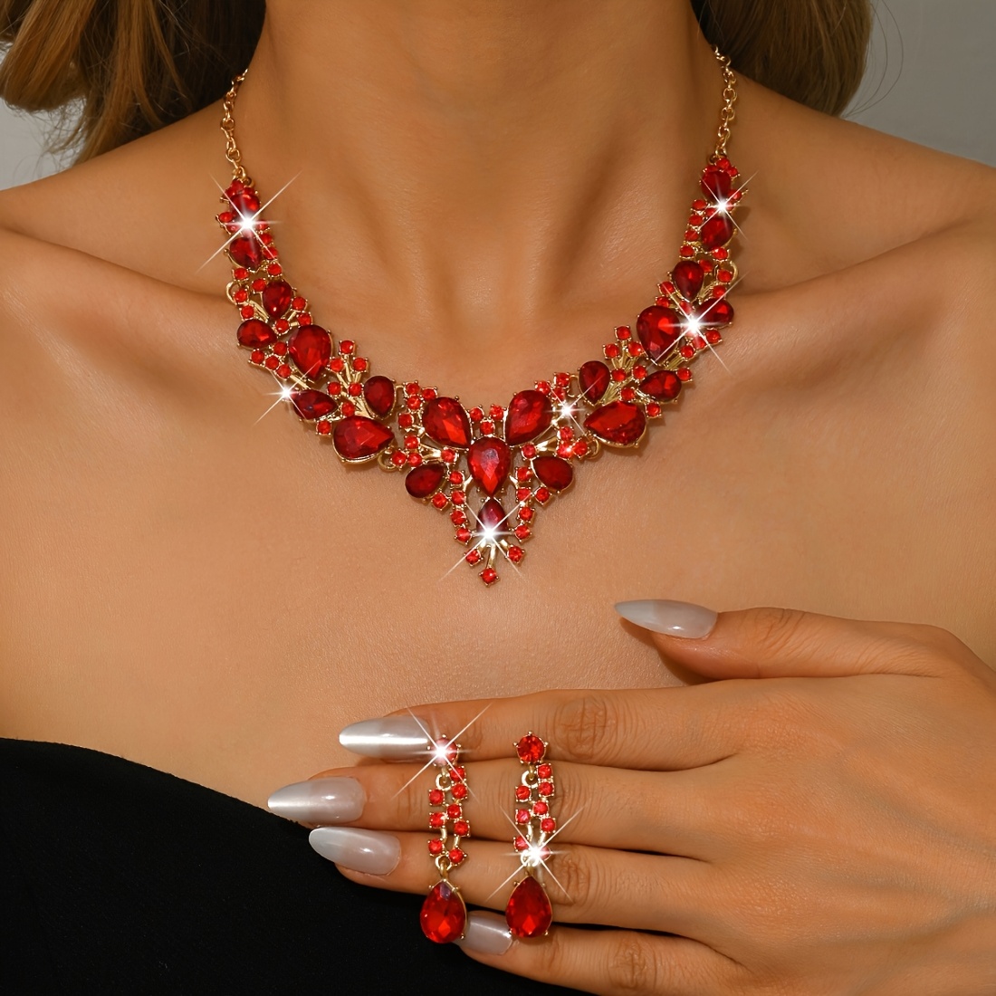 TEMU Set di gioielli ed elegante di fascia in di , accessori aristocratici realizzati per , damigelle d' e , adatti per formali, e feste